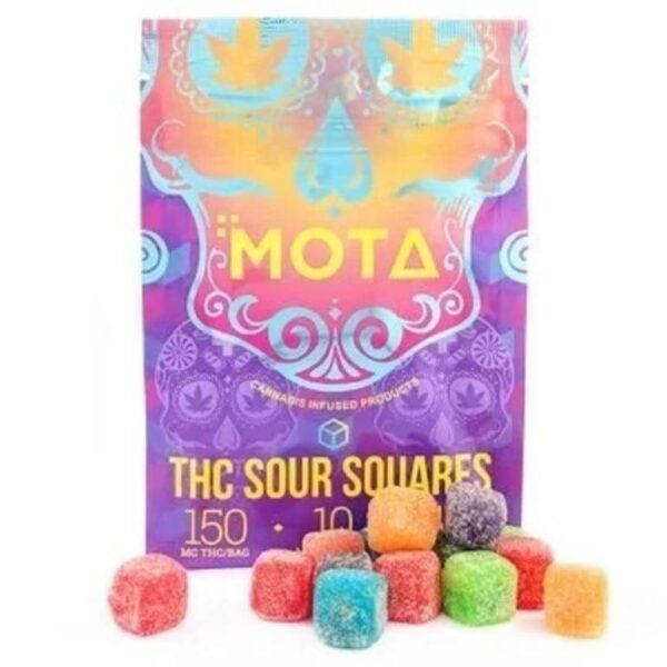 Medicated Sour Squares 150mg THC (Mota)