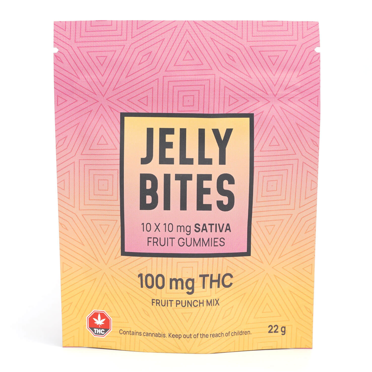 100mg THC Sativa Fruit Punch Mix Gummies (Jelly Bites)