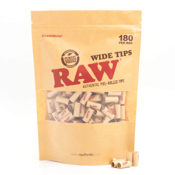 180 Pre-Rolled Wide Rolling Tips (Raw)
