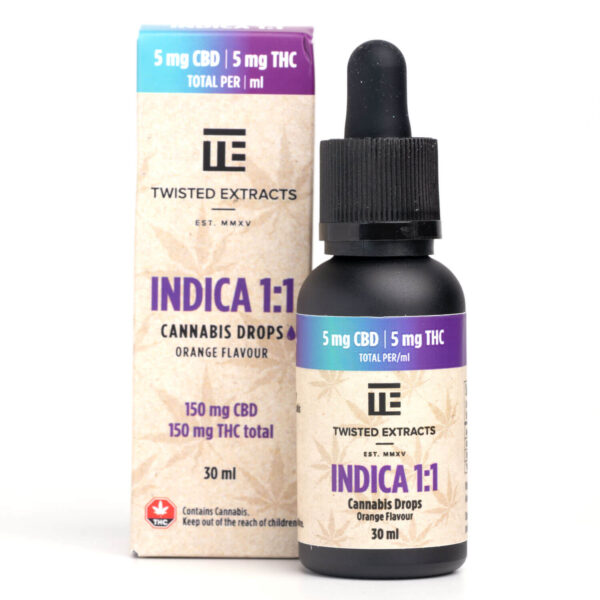 300mg 1:1 Indica Orange Drops (Twisted Extracts)
