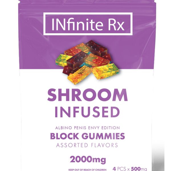 INfinite Rx Shroom Infused Block Gummies – Albino Penis Envy (2000mg)